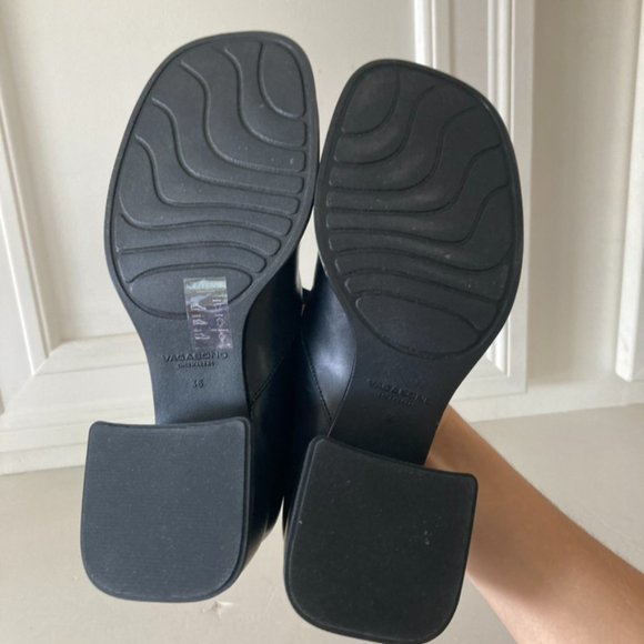 NWOT Vagabond Free People Ansie Mary Jane Black Leather Heels Sz 36 - Picture 7 of 8